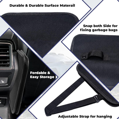Car Trash Can, 2.8 Gallons Car Garbage Bag Hanging | Collapsible Hanging Car Trash Bin for Car Seat, Leakproof Garbage Bags, Car Interior Accessories