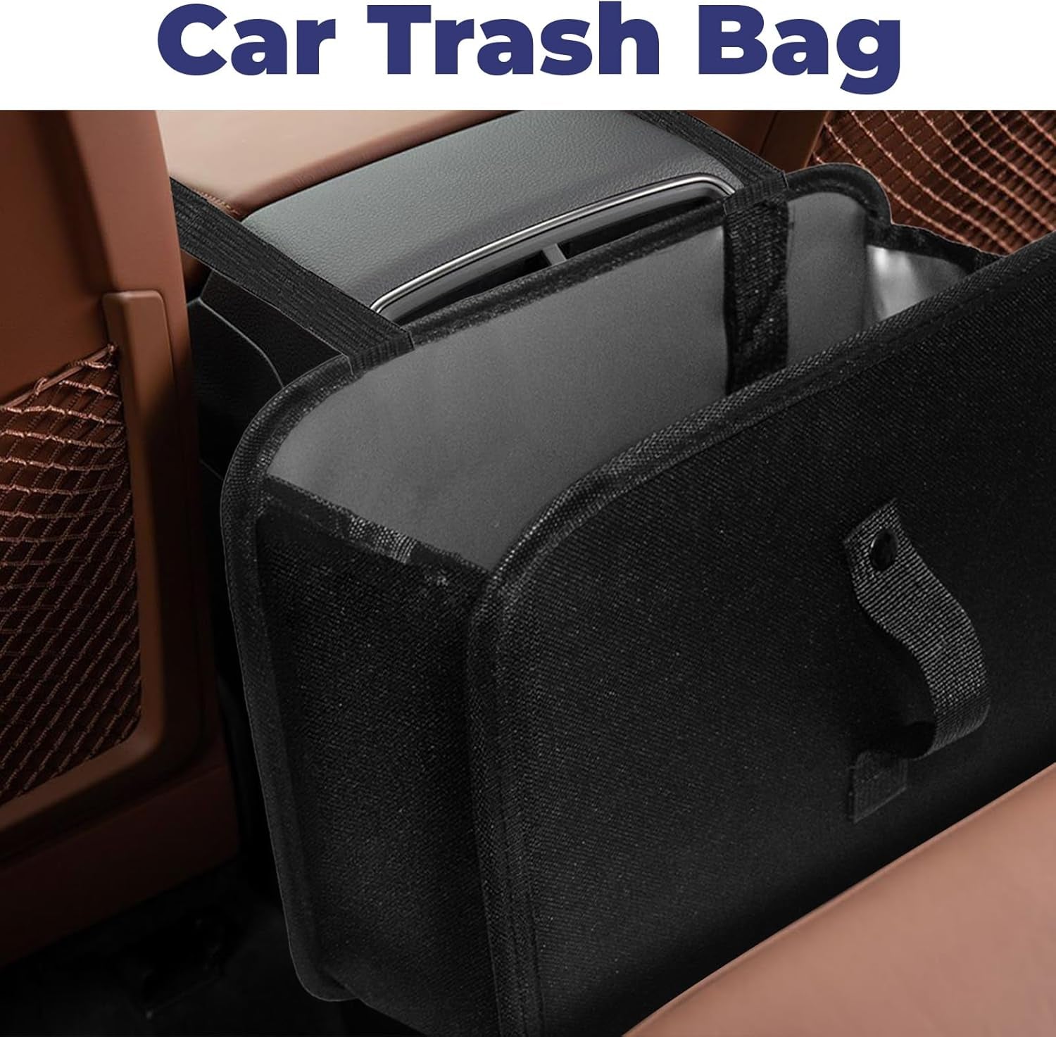 Car Trash Can, 2.8 Gallons Car Garbage Bag Hanging | Collapsible Hanging Car Trash Bin for Car Seat, Leakproof Garbage Bags, Car Interior Accessories