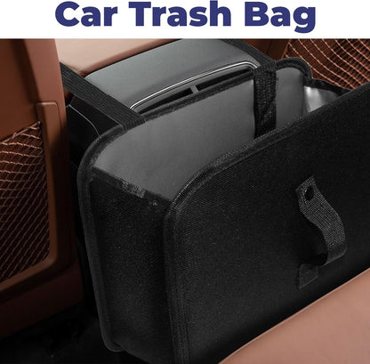 Car Trash Can, 2.8 Gallons Car Garbage Bag Hanging | Collapsible Hanging Car Trash Bin for Car Seat, Leakproof Garbage Bags, Car Interior Accessories