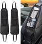 Car Organizer Front Seat, 2PCS Multi-Pocket Car Storage Organizer with Mesh Net, Durable Car Camping Essentials, Universal Car Seat Side Organizer for Cars, SUV & Truck(Black)