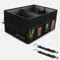 Sturdy Car Trunk Organizers and Storage, Waterproof Durable Collapsible Multi-Heavy Duty, Non-Slip Bottom & Adjustable Securing Straps - for Car, SUV, Truck, or Van (3 Compartments, Black)